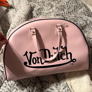 Von Dutch Light Pink Satchel Bowling Bag